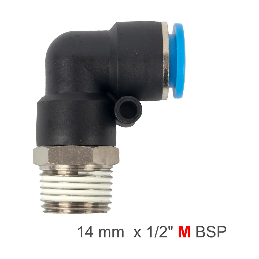 AirCraft Elbow 14mm-1/2 M PU Hose Fitting - image 01