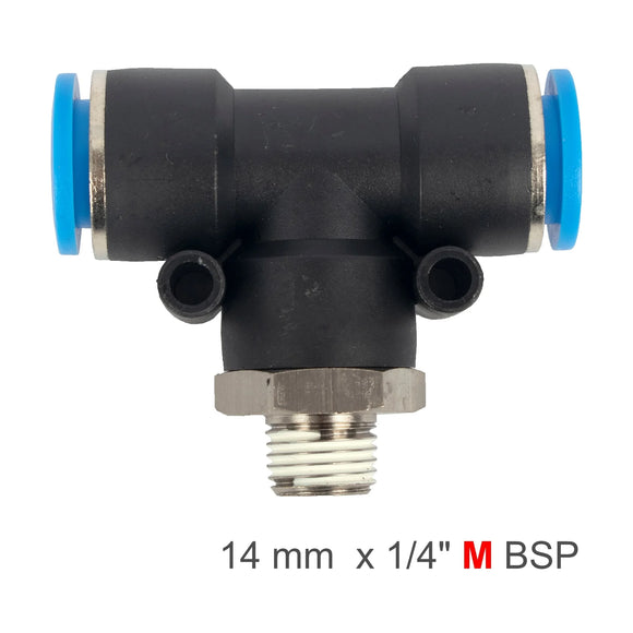 AirCraft PU Hose Fitting Tee 14mm-1/4 M - image 01