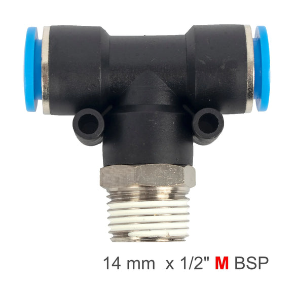 AirCraft PU Hose Fitting Tee 14mm-1/2 M - image 01
