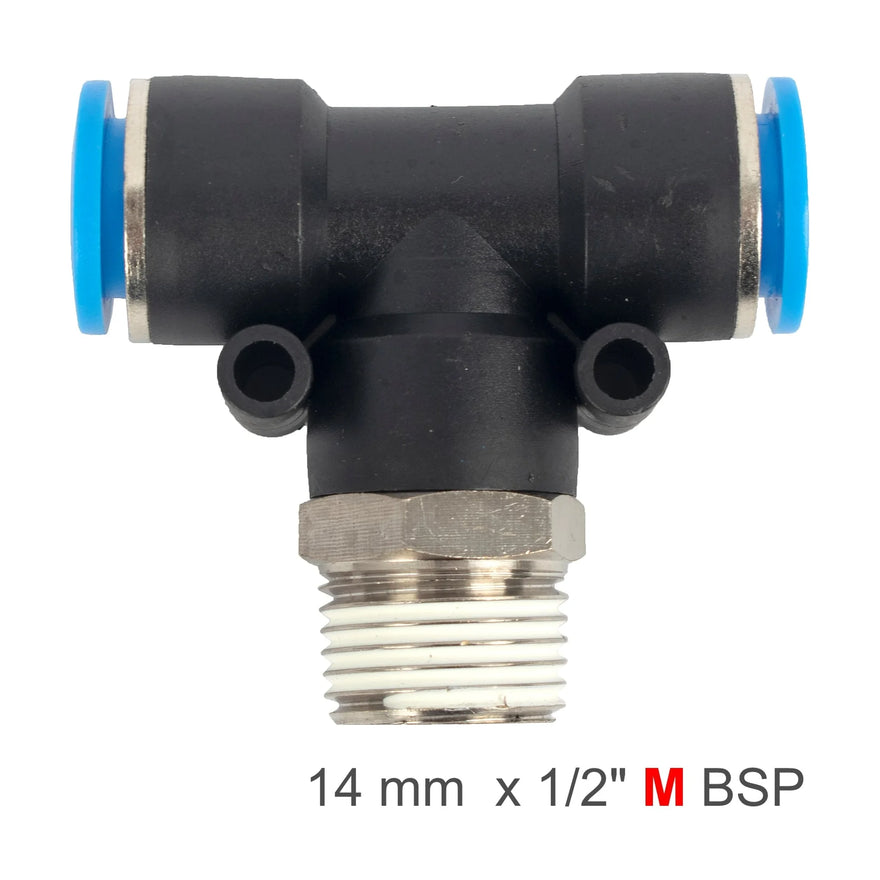 AirCraft PU Hose Fitting Tee 14mm-1/2 M - image 01