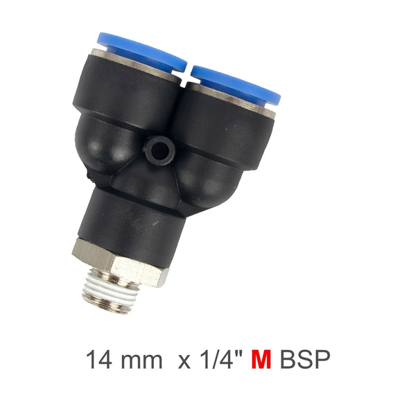 AirCraft PU Hose Fitting Y Joint 14mm-1/4 M - image 01