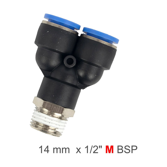 AirCraft PU Hose Fitting Y Joint 14mm-1/2 M - image 01