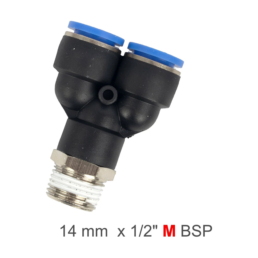 AirCraft PU Hose Fitting Y Joint 14mm-1/2 M - image 01