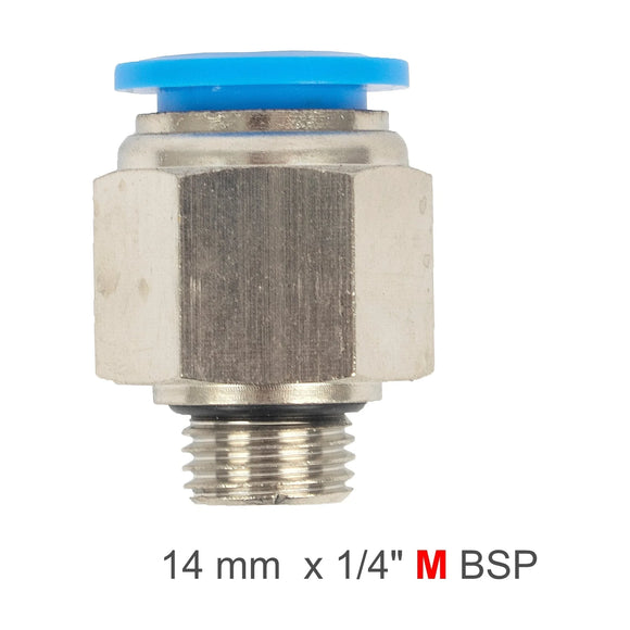 AirCraft PU Fitting Straight Stud With O-Ring 14mm-1/4' M - image 01