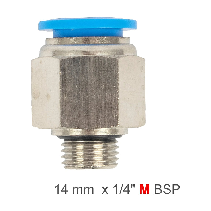 AirCraft PU Fitting Straight Stud With O-Ring 14mm-1/4' M - image 01