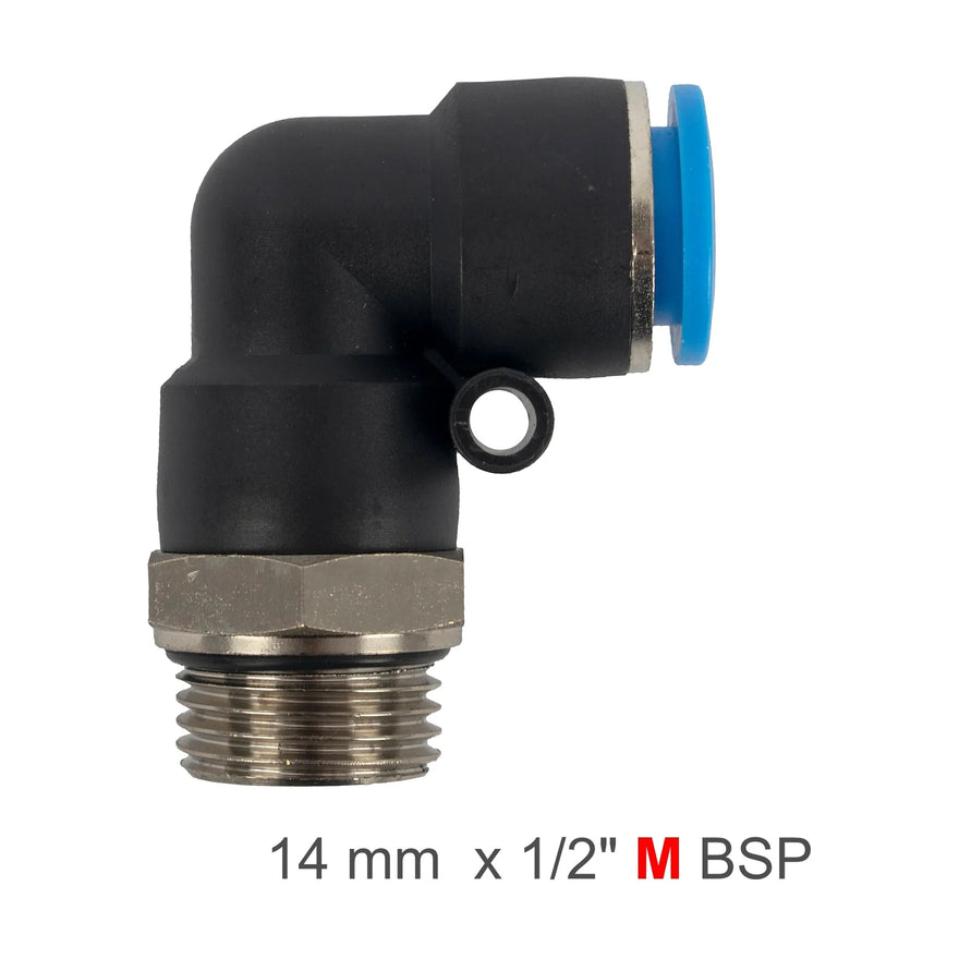 AirCraft Elbow With O-Ring 14mm-1/2' M PU Hose Fitting - image 01