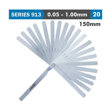 Accud Long Feeler Gauge 150mm 0.05-1.00 20 Leaves DIN 2275 - image 01