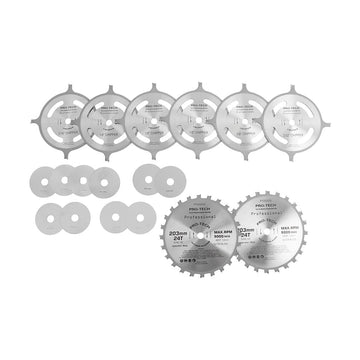 Pro-Tech Dado Saw Blade Set – 203mm, 24T for Precision Grooving - image 01
