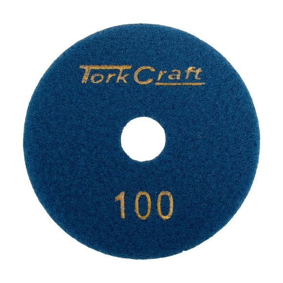 Tork Craft 100mm Diamond Polishing Pad 100 Grit Dry Use - image 01