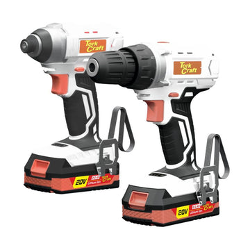 Tork Craft Drill & Impact Driver Twin Pack 20v 2 X 2.0Ah Battery Std Charger Carry Bag - image 01