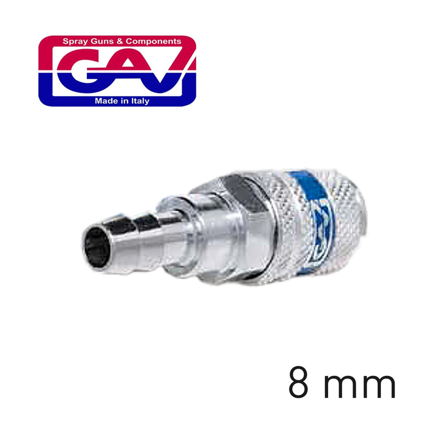 GAV Hardened Steel Quick Coupler 8mm Hose Tail - image 01