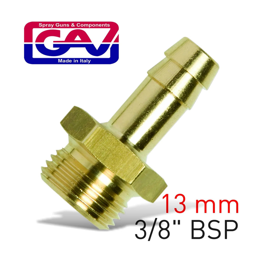 GAV Brass Hose Tail 3/8' Male x 13mm - image 01