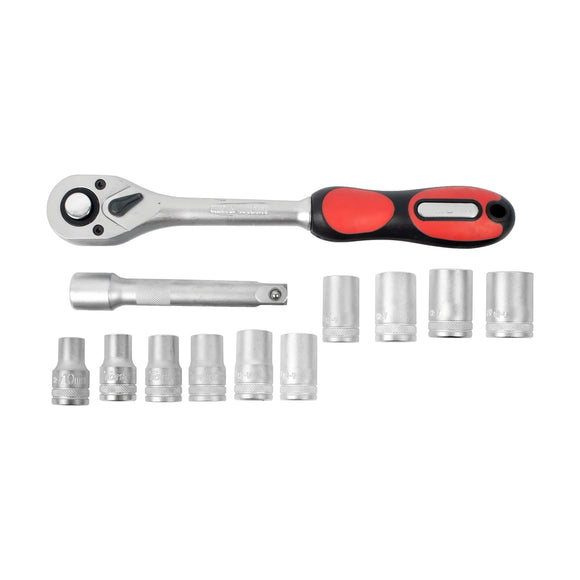 Tork Craft Socket & Ratchet Set 12pc 10-22mm 1/2' Drive 12 CRV 12 Point - image 01