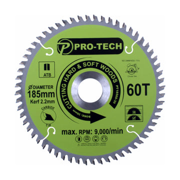 Pro-Tech TCT Circular Saw Blade 185 x 2.2 x 30mm 60T – Wood Cutting - image 01