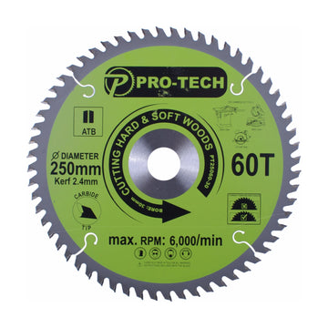 Pro-Tech TCT Circular Saw Blade 250 x 2.4 x 30mm 60T – Wood Cutting - image 01