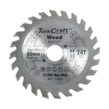 Tork Craft TCT Saw Blade 85mm X 1.2mm X 15mm X 24t Wood Thin Kerf - image 01