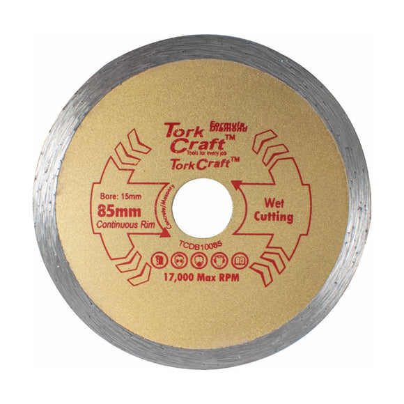 Tork Craft Diamond Blade 85mm X 15mm Continuous Rim Profesional - image 01