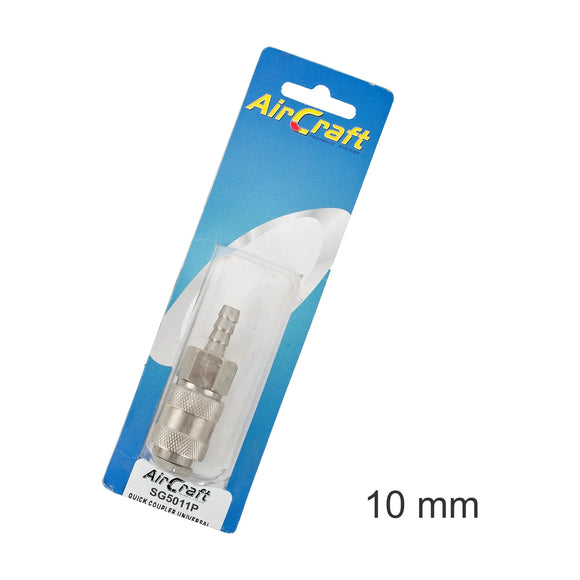 AirCraft Quick Coupler Universal 10mm Hosetail 1Pc Pack - image 01