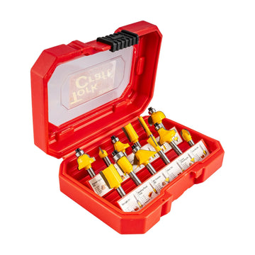 Tork Craft Router Bit Set 12pc 1/4' Shank Hard Case - image 01
