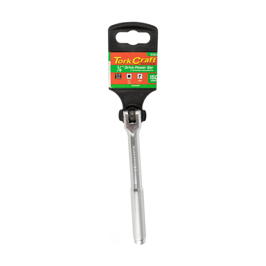 Tork Craft Power Bar 1/4'M Drive 150mm Swivel Head Steel Handle Socket - image 01
