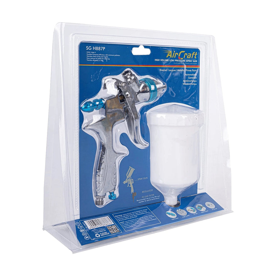 AirCraft Spray Gun HVLP 1.4mm Nozzle 600cc Plastic Blister Pack - image 01