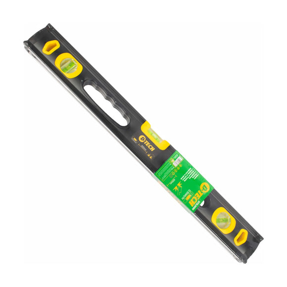 D-Tech Spirit Level Beam 600mm x 1.6mm 3 x Vial 0.5mm Accuracy Aluminium - image 01