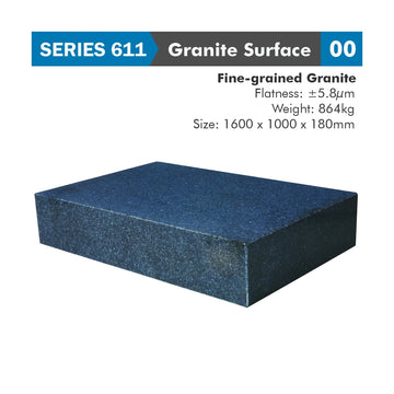Accud Granite Surface Plate Grade 00 1600 x 1000 x 180mm 864kg 0.0058mm Flat - image 01