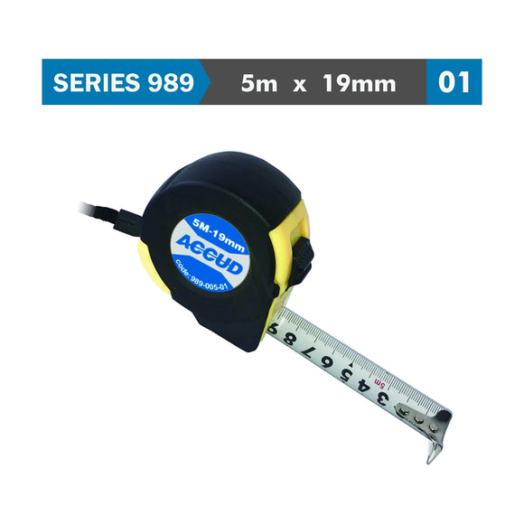 Accud Measuring Tape 5M x 19mm 1mm Graduation Nylon Coating - image 01
