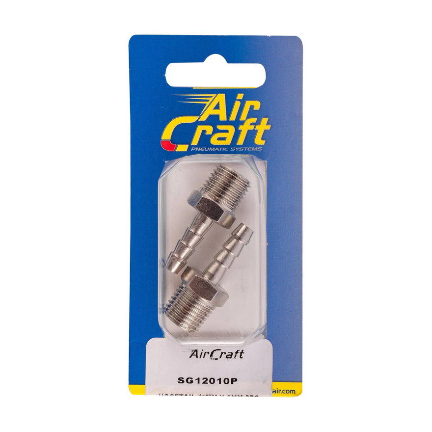 AirCraft Hosetail 1/4'M X 6mm2Pc Pack - image 01