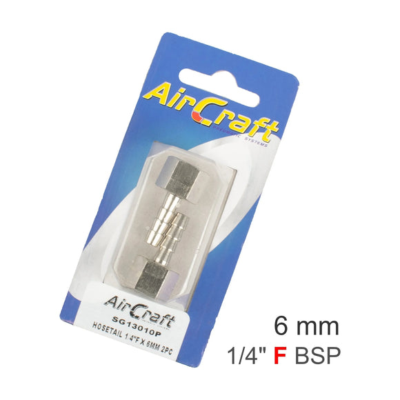 AirCraft Hosetail 1/4'F X 6mm2Pc Pack - image 01