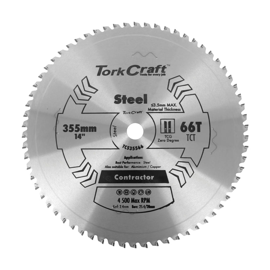 Tork Craft TCT Blade Steel Cutting 355x66t 25.4mm - image 01