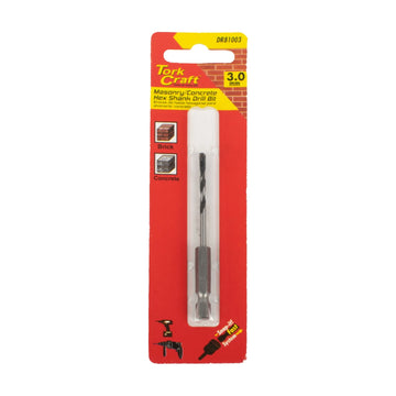 Tork Craft Drill Bit Masonry/Concrete 3.0mm Hex Shank - image 01
