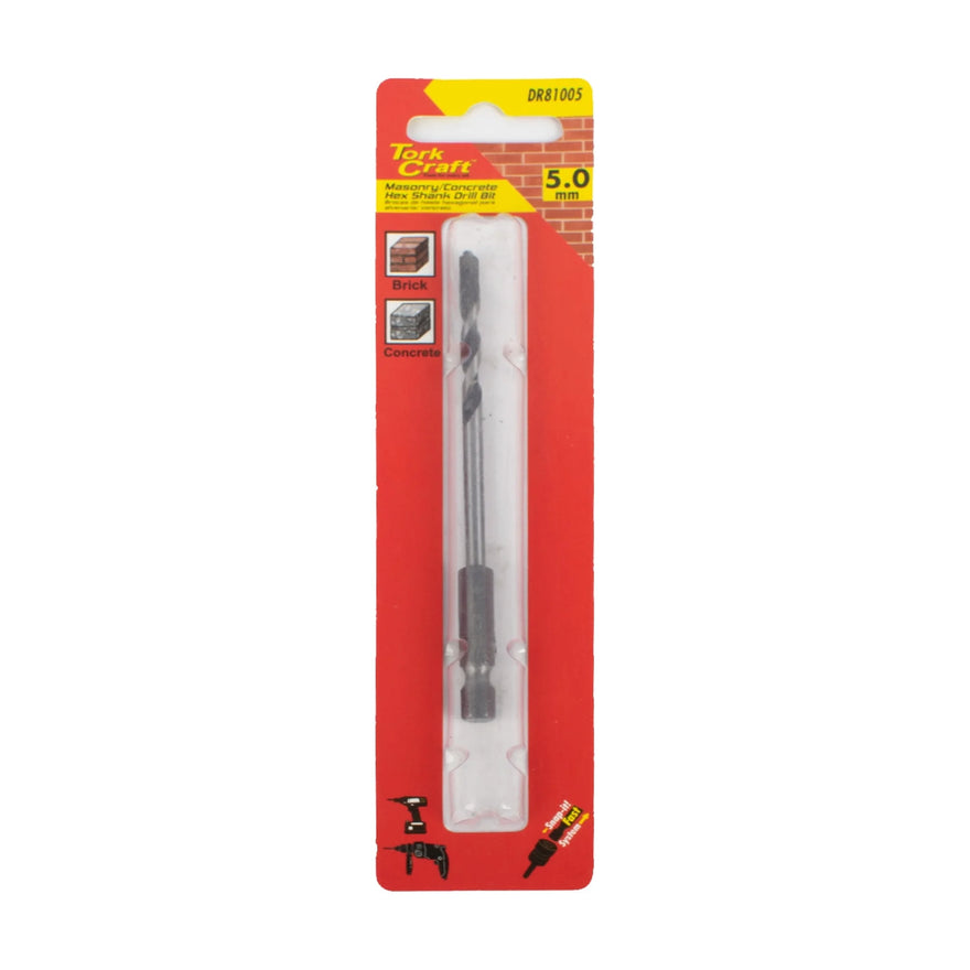 Tork Craft Drill Bit Masonry/Concrete 5.0mm Hex Shank - image 01