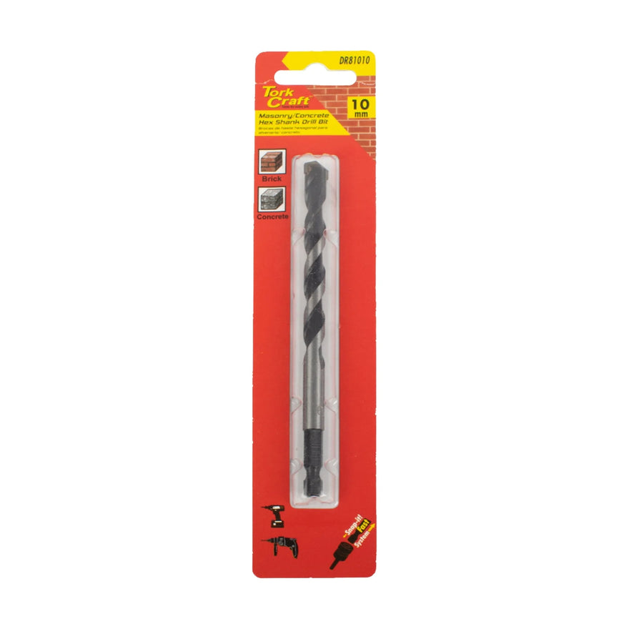 Tork Craft Drill Bit Masonry/Concrete 10.0mm Hex Shank - image 01