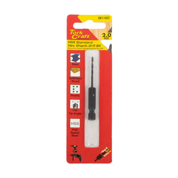 Tork Craft Drill Bit HSS Standard 2.0mm Hex Shank - image 01
