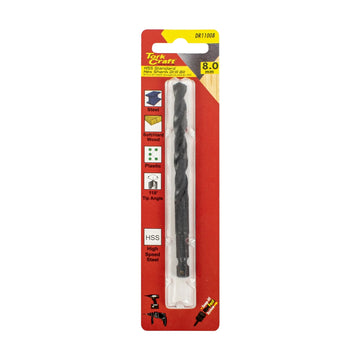 Tork Craft Drill Bit HSS Standard 8.0mm Hex Shank - image 01