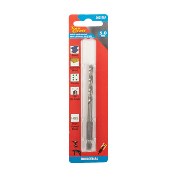 Tork Craft Drill Bit HSS 5.0mm 135deg Hex Shank Industrial Bit - image 01