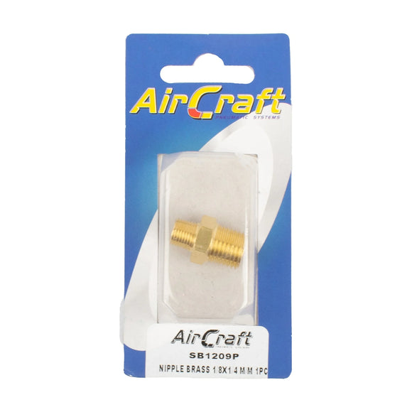 AirCraft Nipple Brass 1/8X1/4 M/M 1Pc Pack - image 01
