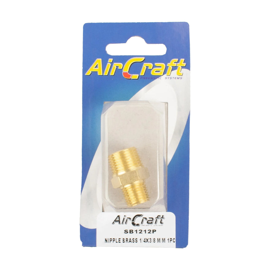 AirCraft Nipple Brass 1/4X3/8 M/M 1Pc Pack - image 01