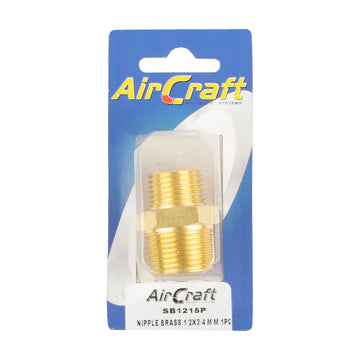 AirCraft Nipple Brass 1/2X3/4 M/M 1Pc Pack - image 01