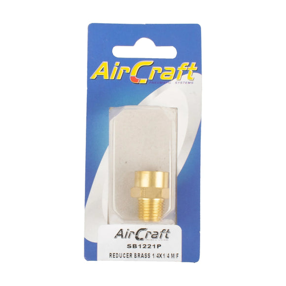 AirCraft Reducer Brass 1/4X1/4 M/F 1Pc Pack - image 01