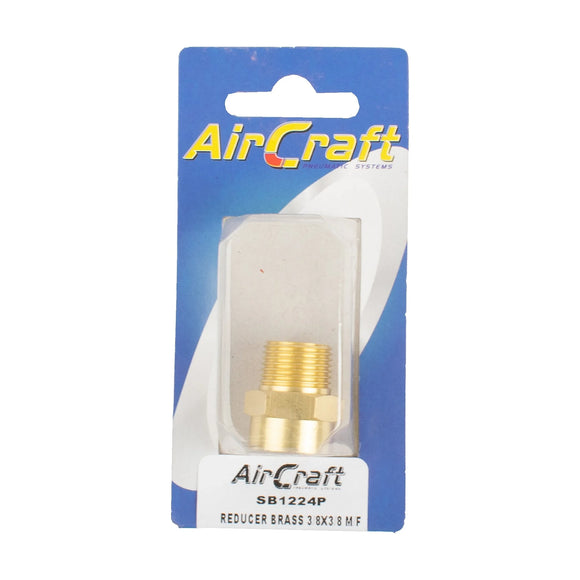 AirCraft Reducer Brass 3/8X3/8 M/F 1Pc Pack - image 01