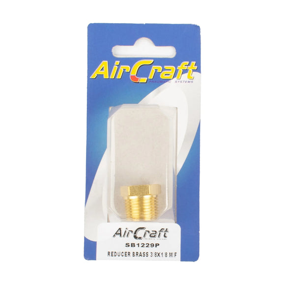 AirCraft Reducer Brass 3/8X1/8 M/F Conical 1Pc Pack - image 01