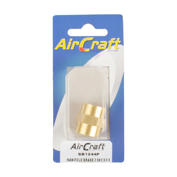 AirCraft Manifold Brass 3/8X3/8 F/F 1Pc Pack - image 01