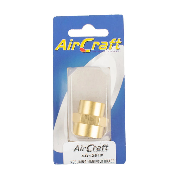 AirCraft Reducing Manifold Brass 3/8X1/2 F/F 1Pc Pack - image 01