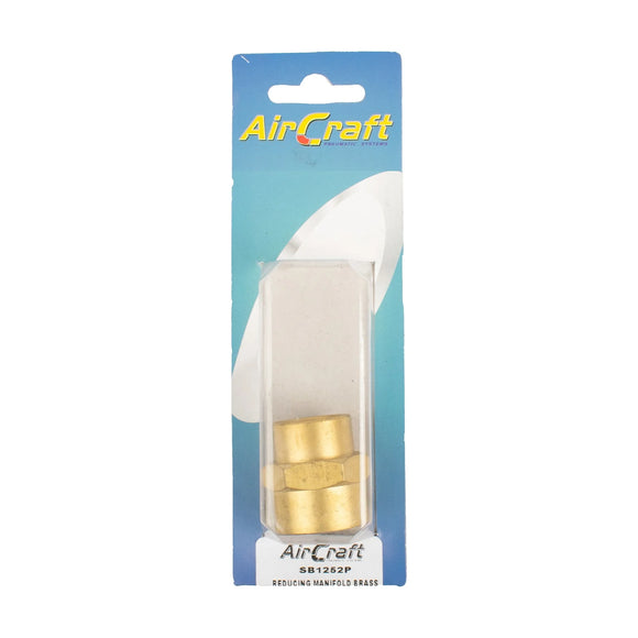 AirCraft Reducing Manifold Brass 1/2X3/4 F/F 1Pc Pack - image 01