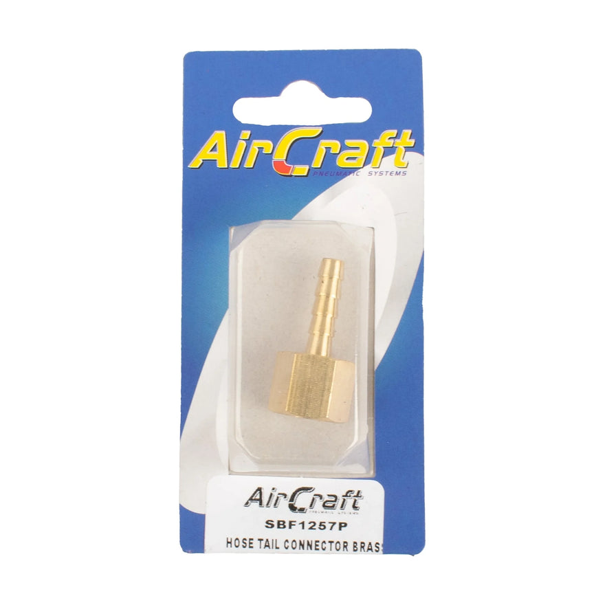 AirCraft Hosetail Connector Brass 1/4F X 6mm1Pc Pack - image 01