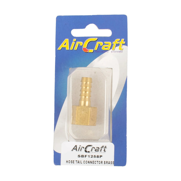 AirCraft Hosetail Connector Brass 1/4F X 8mm1Pc Pack - image 01