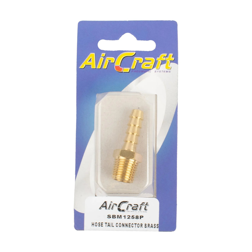 AirCraft Hosetail Connector Brass 1/4M X 8mm1Pc Pack - image 01