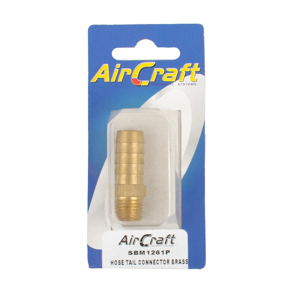 AirCraft Hosetail Connector Brass 1/4M X 13mm1Pc Pack - image 01